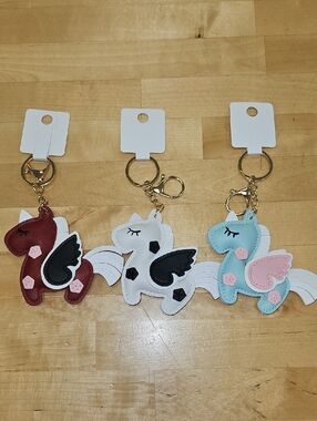 Unicorn Pegasus Keychains Nwt
